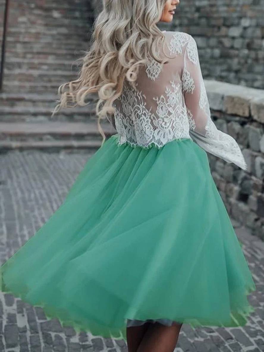 Levoire | Jupe Tutu Plissée Midi-Longue En Tulle Élégante Pour Femmes Vert D'Eau