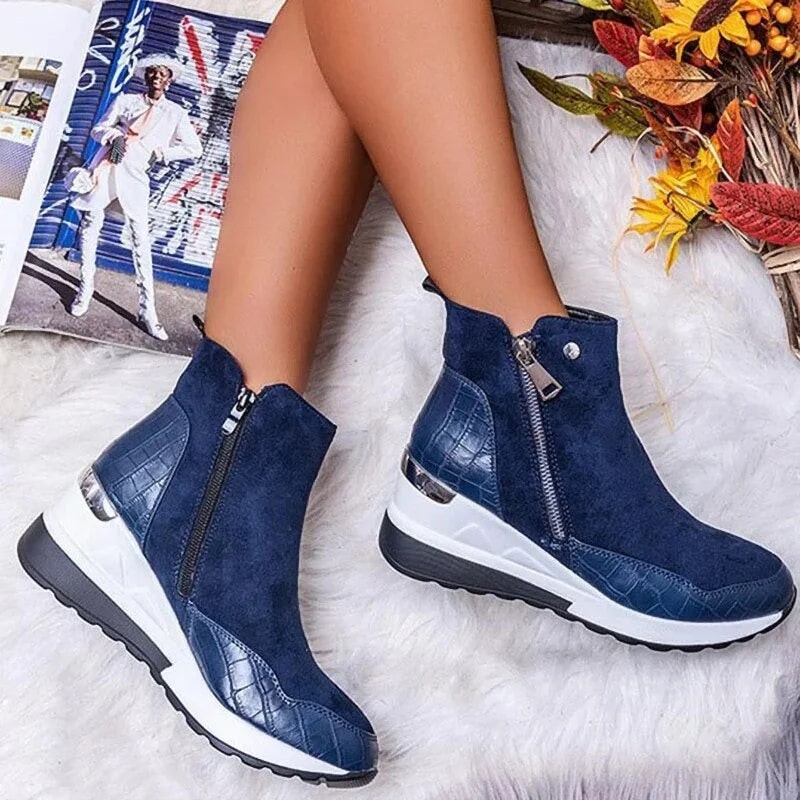 Levoire | Bottes À Cheville Élégantes Avec Fermeture Éclair Stylée Bleu