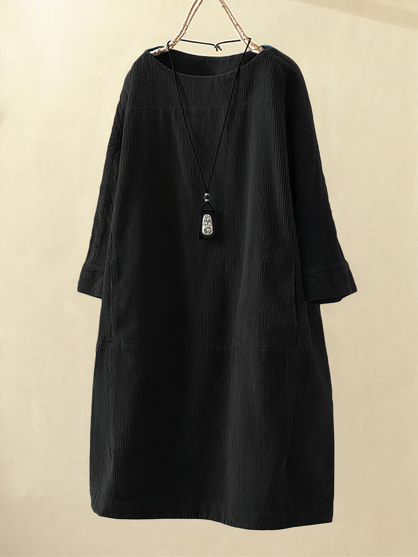 Levoire | Robe Coupe Ample Manches Longues Robe En A Noir