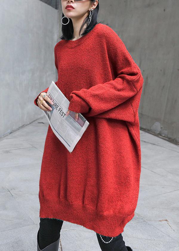 Levoire | Pull Confortable Avec Un Col Rond Rot Une taille