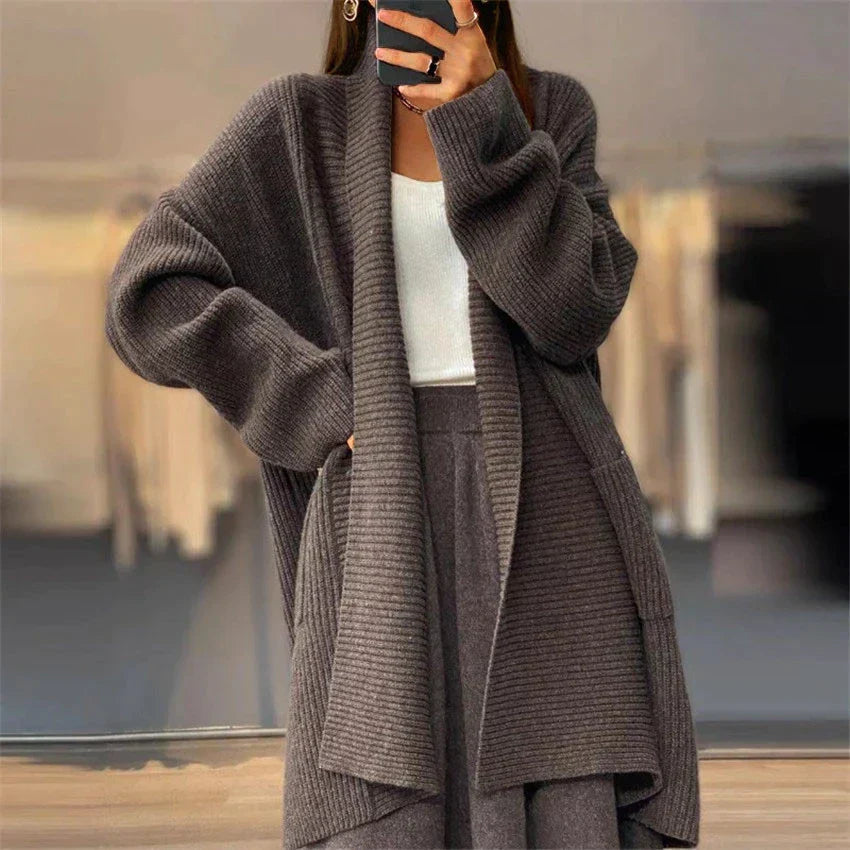 Levoire | Cardigan Long Pour Femme - Chaud Café