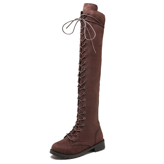 Levoire | Bottes Hautes Lisses Zippées Braun