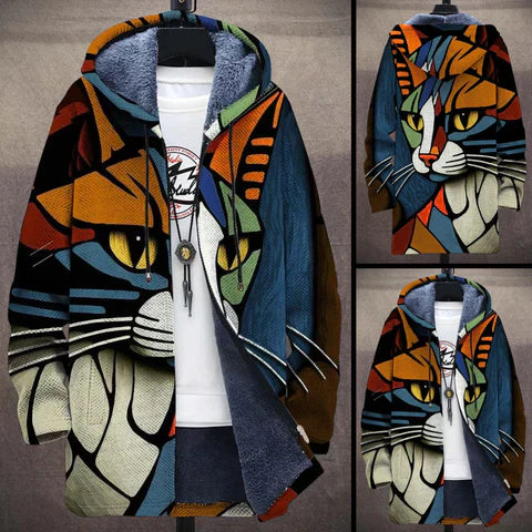 Levoire | Veste Avec Motif De Chats Pour Hommes