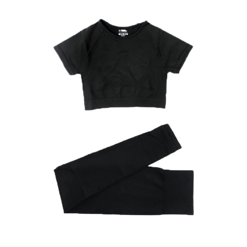 Levoire | Ensemble De Vêtements De Sport Avec T-Shirt Court Noir