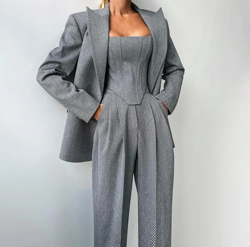 Levoire | Ensemble 3 Pièces Élégant Gris