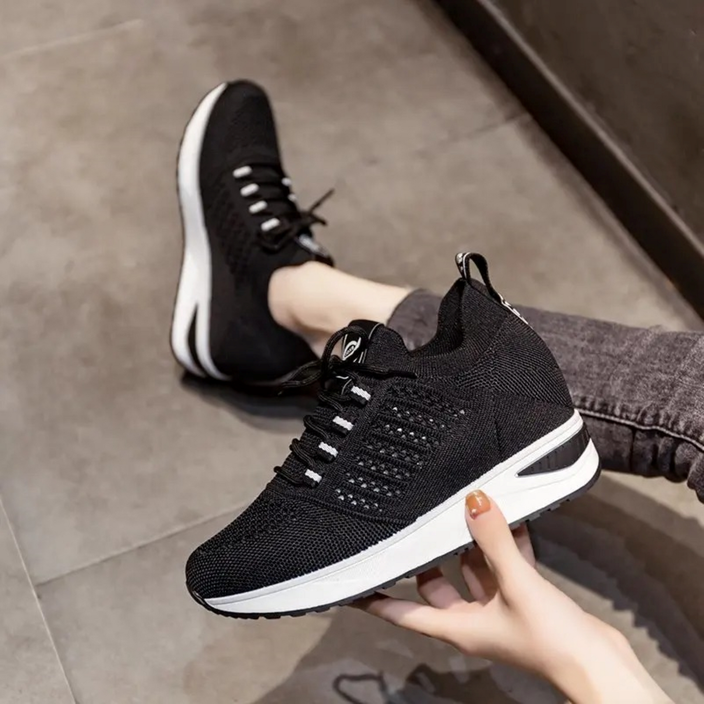 Levoire | Chaussures Confortables Et Légères À Talon Compensé Pour L'Été Noir