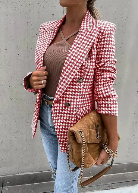 Levoire | Collection de Blazers à Carreaux pour Femmes Rouge