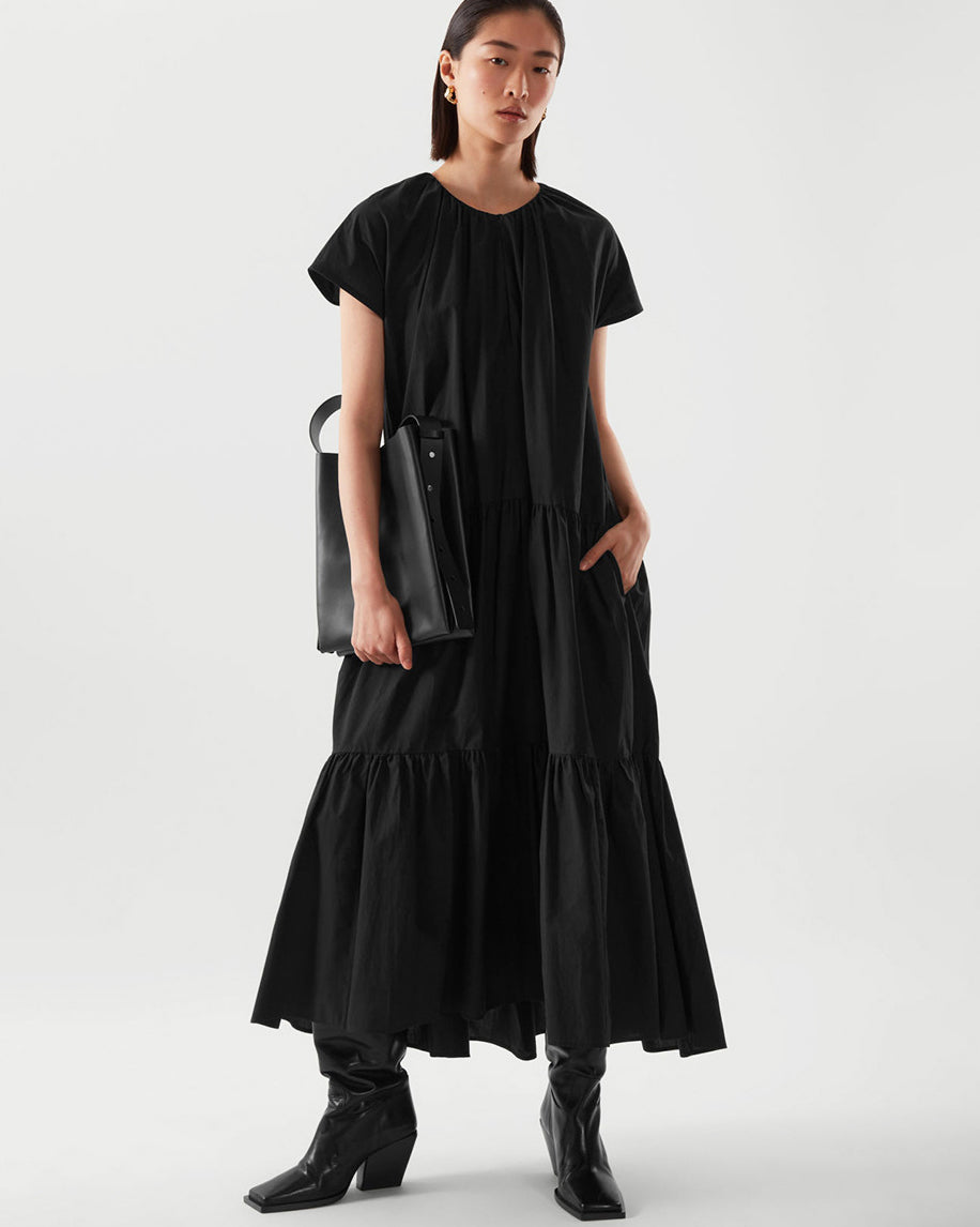 Levoire | Robe Midi À Couches Noir