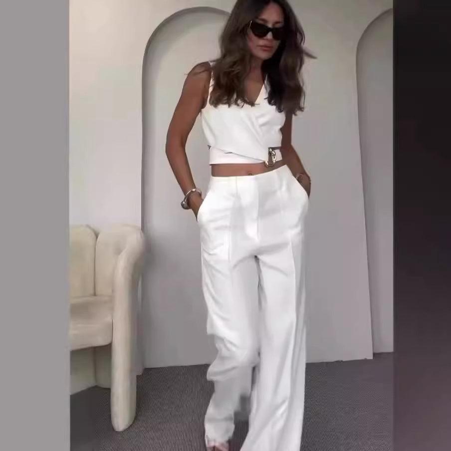 Levoire | Ensemble Élégant De Veste Et Pantalon 2 Pièces Blanc