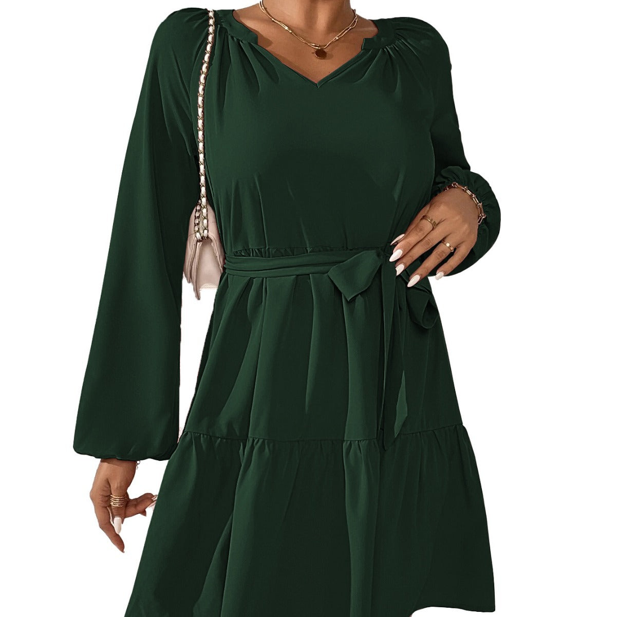 Levoire | Robe à manches longues de style froncé