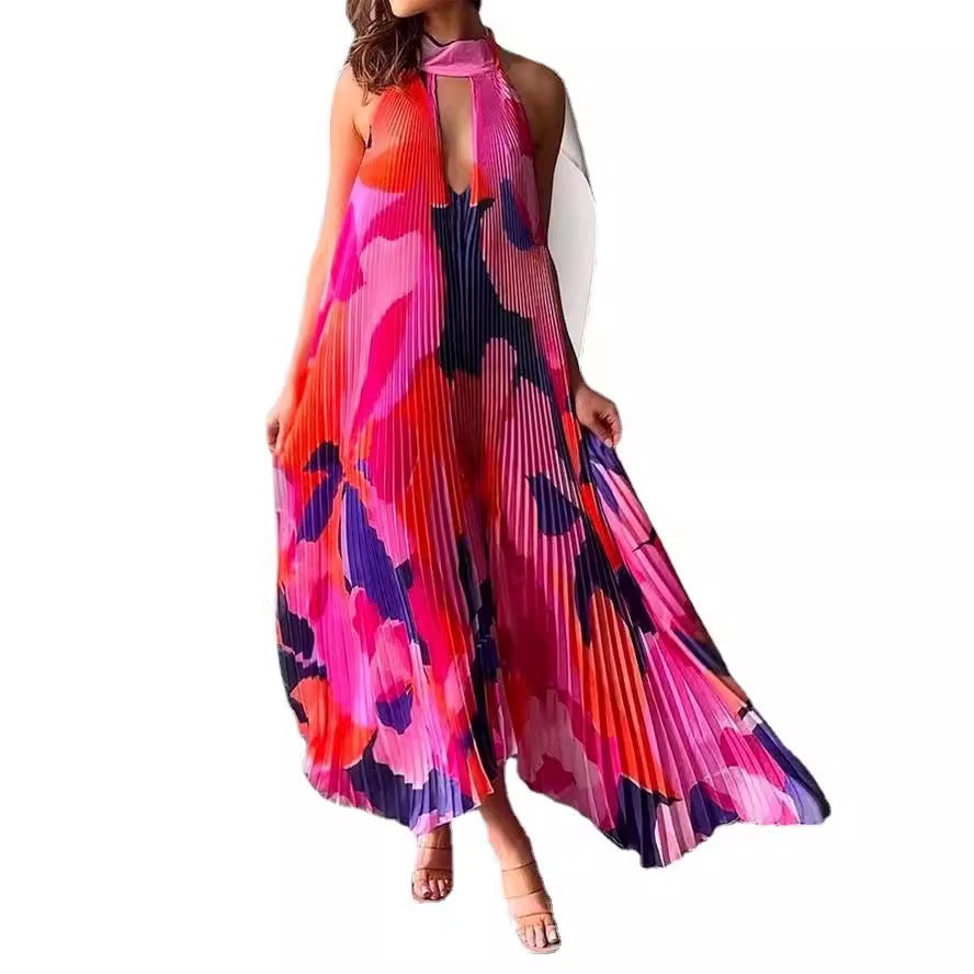 Levoire | Robe Avec Col En V Et Col Tombant Rose Foncé