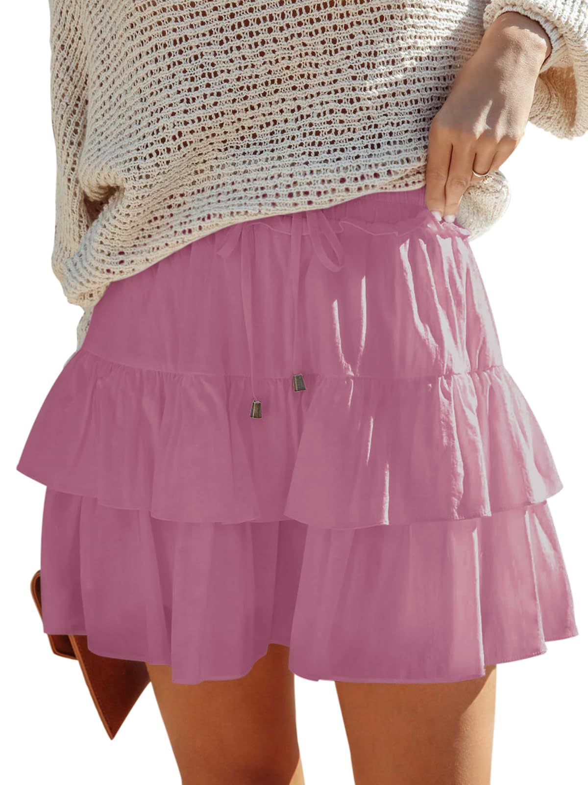 Levoire | Jupes mini haute taille en céramique froncée tendance Violet