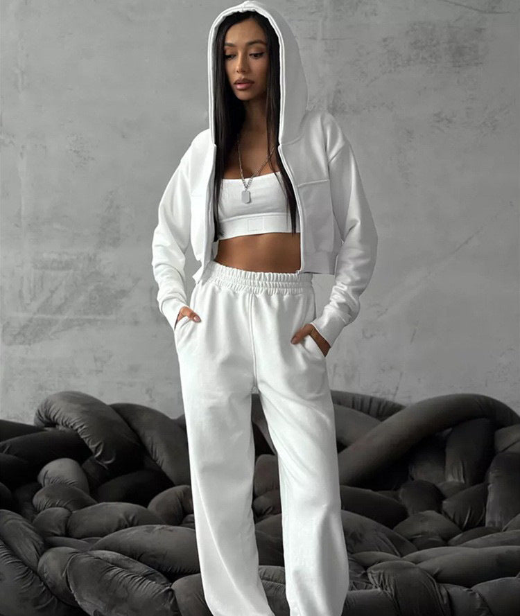 Levoire | Pantalons courts taille haute de sport à manches ouvertes Blanc