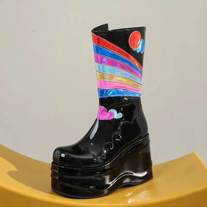 Levoire | Bottes pour femmes avec talons en arc-en-ciel