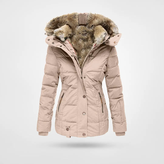 Levoire - Veste d'hiver chaude et imperméable avec doublure intérieure et capuche Rosa
