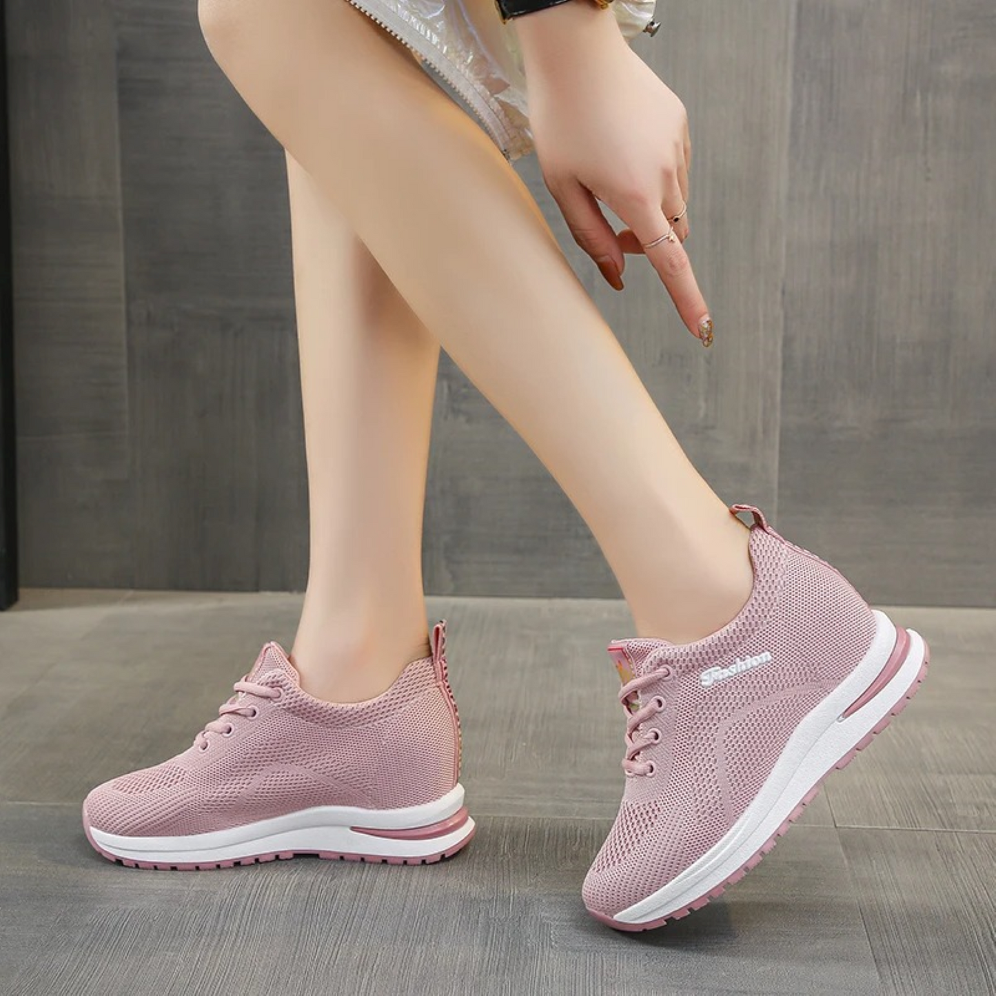 Levoire | Chaussures Légères Et Confortables Avec Talon Compensé Rosa