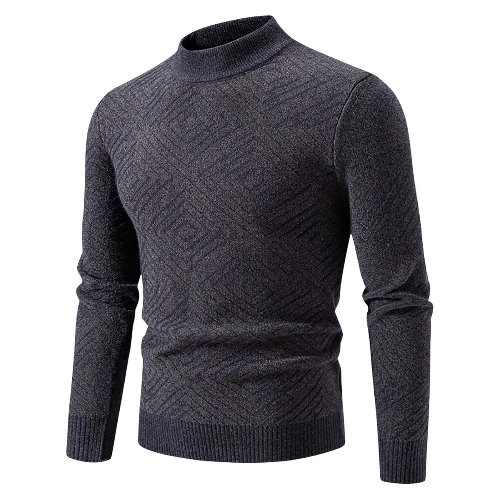Levoire | Slim Model Round Neck Long Sleeve Sweater For Comfort Gris