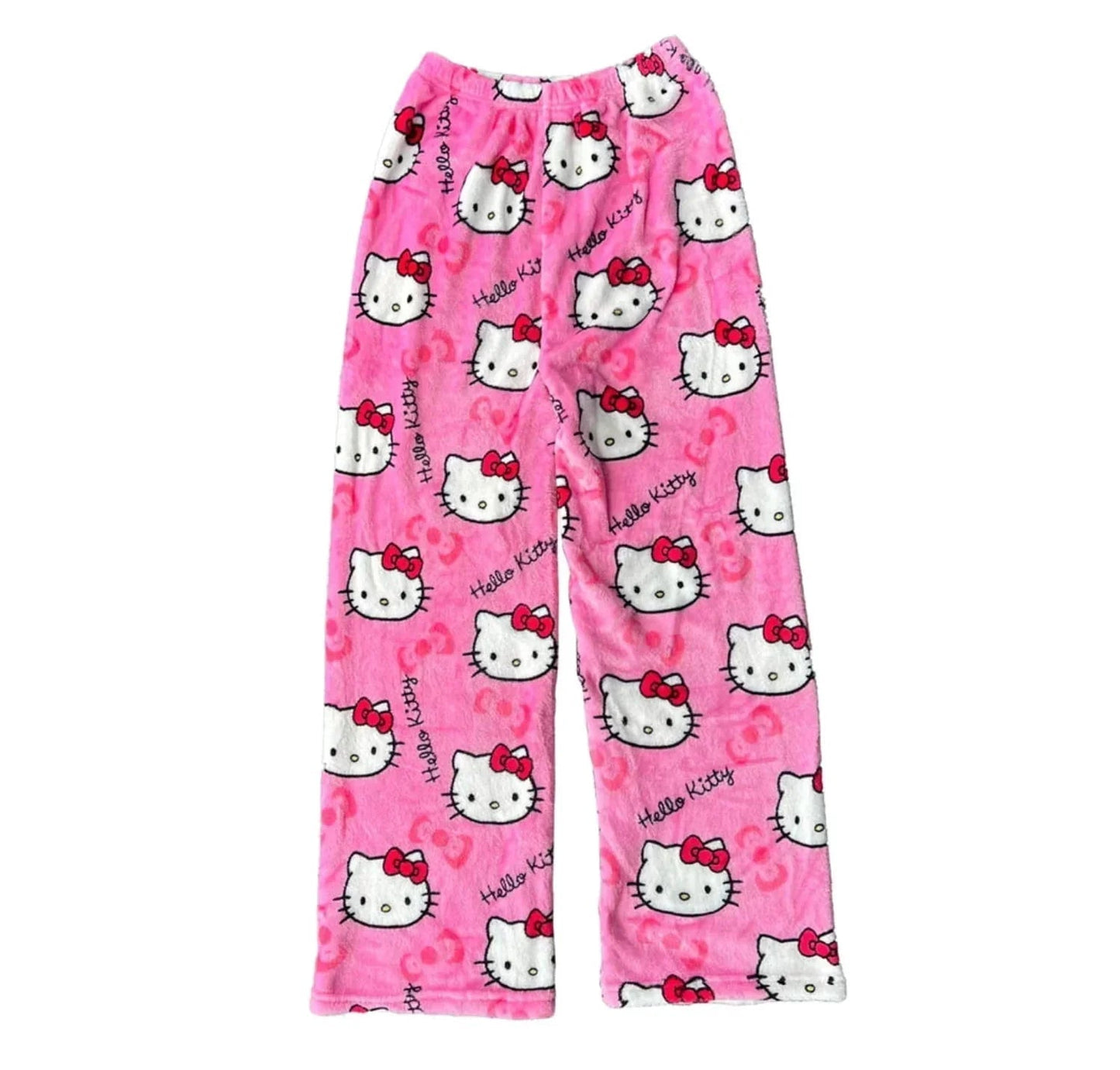 Levoire | Pantalon En Polaire Doux À Motif De Chat Rosa