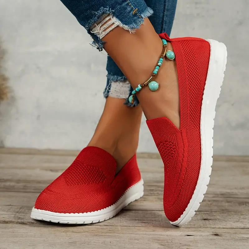 Levoire | Chaussures Tricotées Baskets De Randonnée Confortables Pour Femmes Rouge