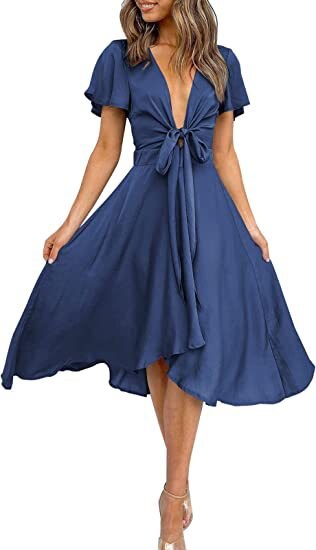 Levoire | Robe de satin de luxe Bleu marine