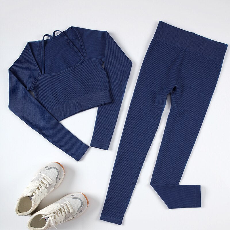 Levoire | Ensemble De Yoga Un Ensemble De Sport Sexy Et Confortable Bleu Foncé
