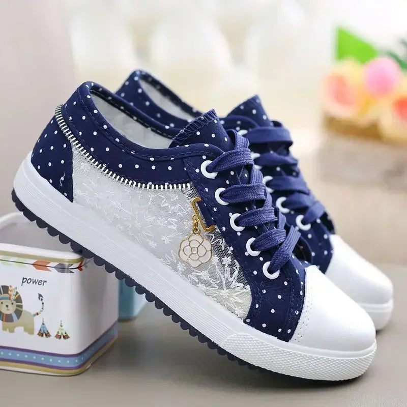 Levoire | Chaussures À Lacets Bleues Tendance En Toile Pour Un Usage Quotidien Confortable Bleu