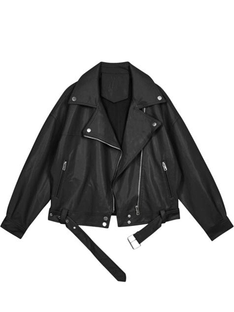 Levoire | Veste en cuir surdimensionnée Noir