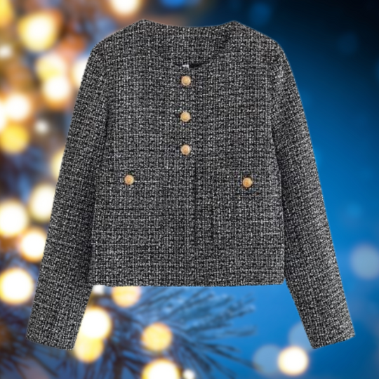 Levoire | Rento Manches Longues Col Rond Veste Courte Gris