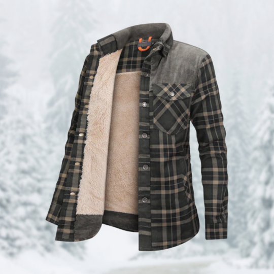 Levoire | Veste En Polaire À Manches Longues Doublée À Carreaux Gris