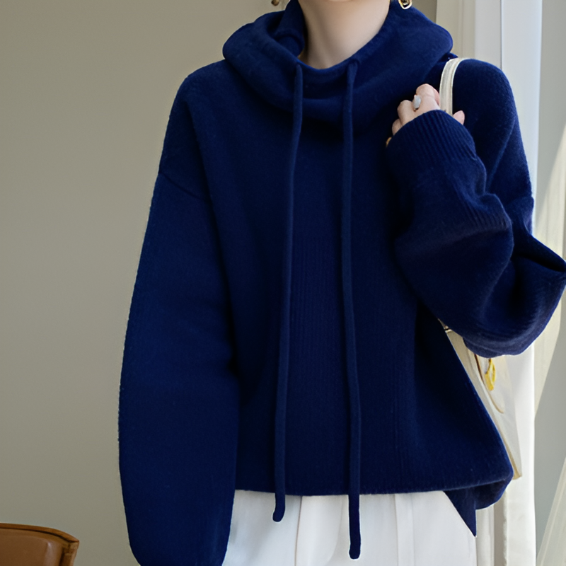 Levoire | Pull Ample Avec Col Douillet Bleu marine