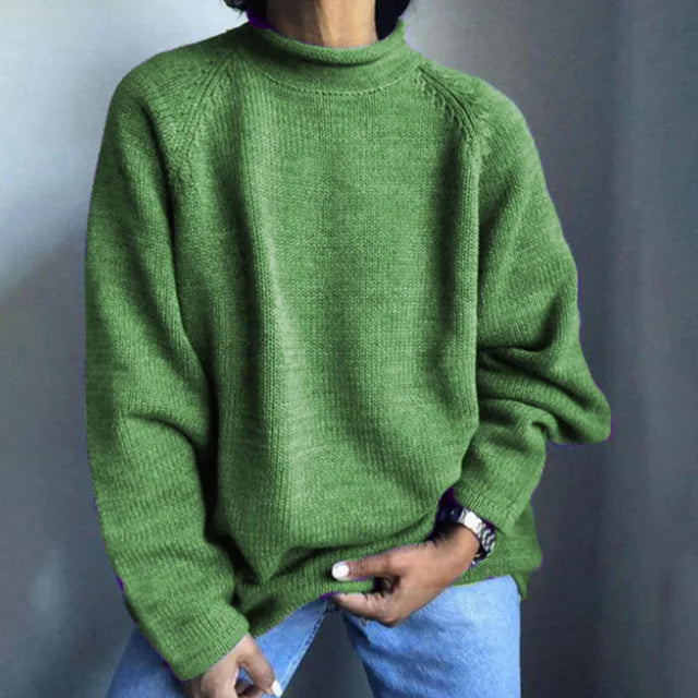 Levoire | Élégant Pull À Manches Longues En Tricot O-Fermeture Vert