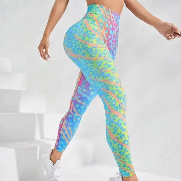 Levoire | Leggings Avec Un Tie-Dye Coloré Et Un Fit Push-Up Bleu