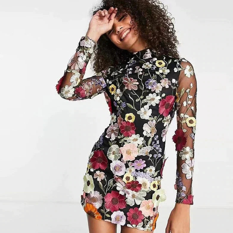 Levoire | Robe À Fleurs Parfaite Pour Le Printemps Et L'Été Noir