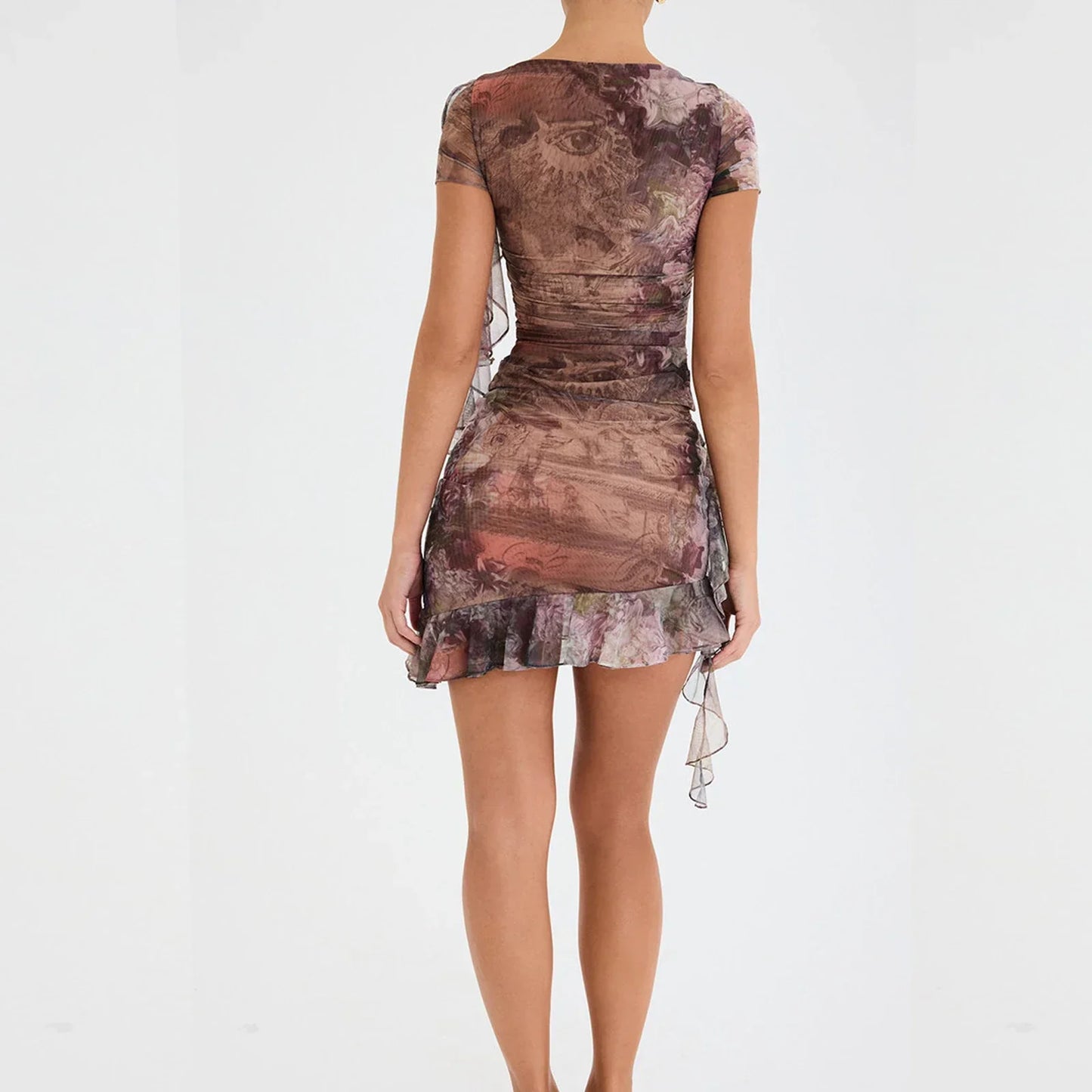 Levoire | Crop Top Volant Et Jupe Drapée Set