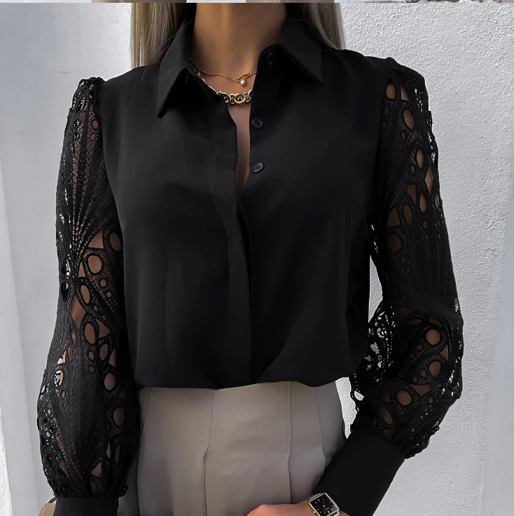 Marie™ - Blouse Élégante pour Femme Noir