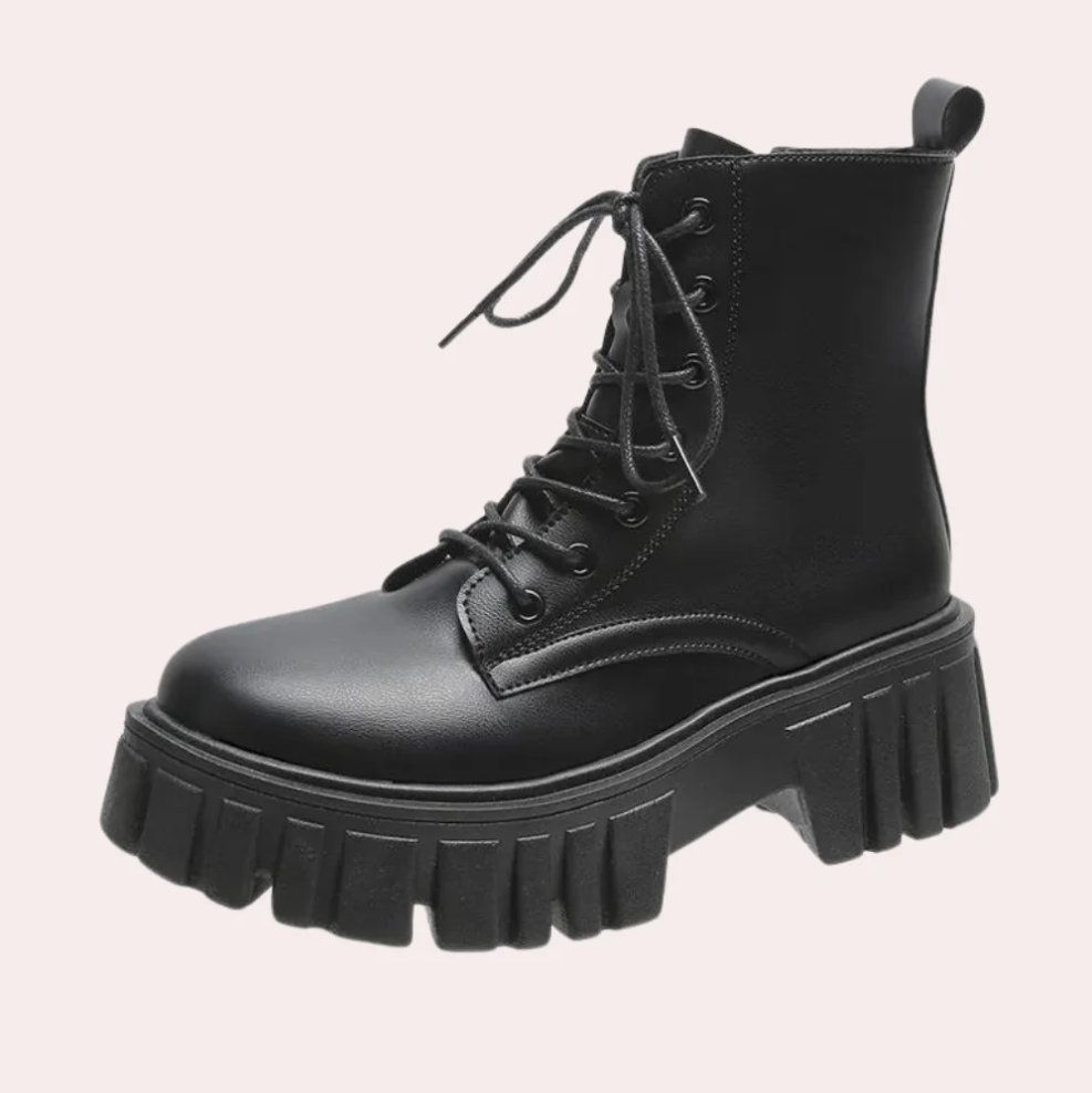 Levoire | Bottes À Lacets Pour Femmes Avec Semelle Robuste Noir