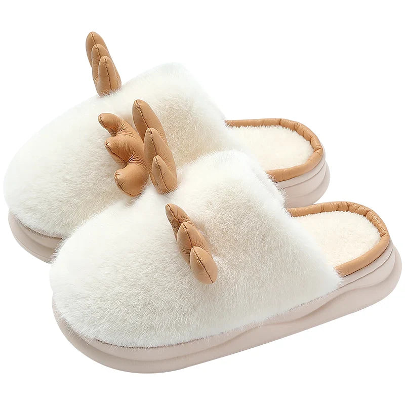 Levoire | Pantoufles En Cuir Confortables Renne Blanc