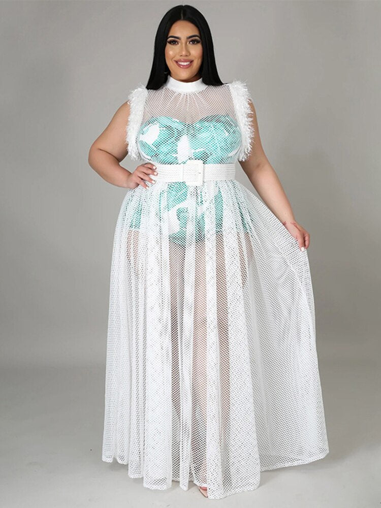 Levoire | Bralette En Matériau En Filet Robes Maxi & Ensembles De Bodysuit Blanc