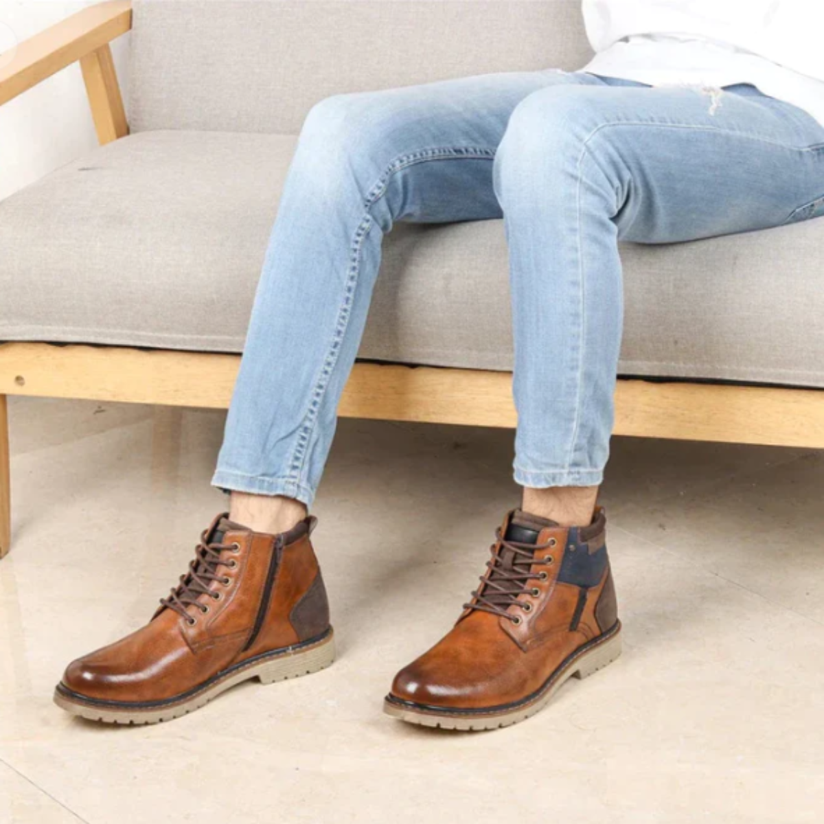 Levoire | Bottes de randonnée élégantes Braun