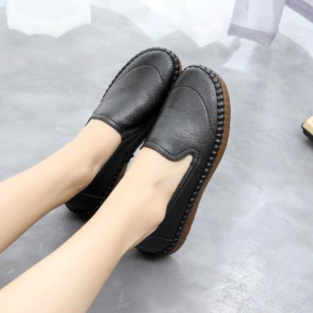 Levoire | Loafers Plats Pour Femmes En Couleur Unie Noir