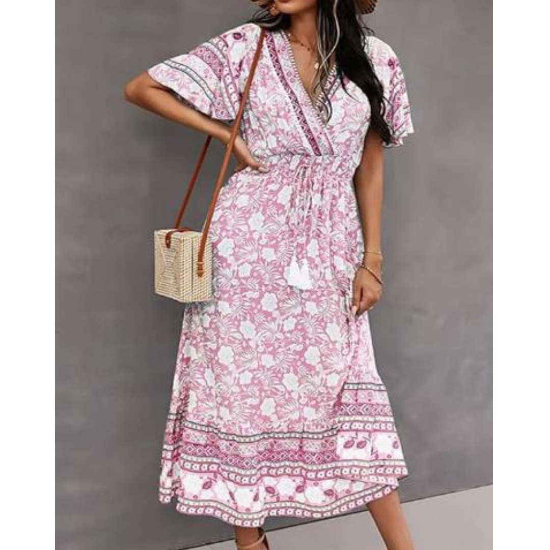 Levoire | Bohème été Maxi robe femme Rose