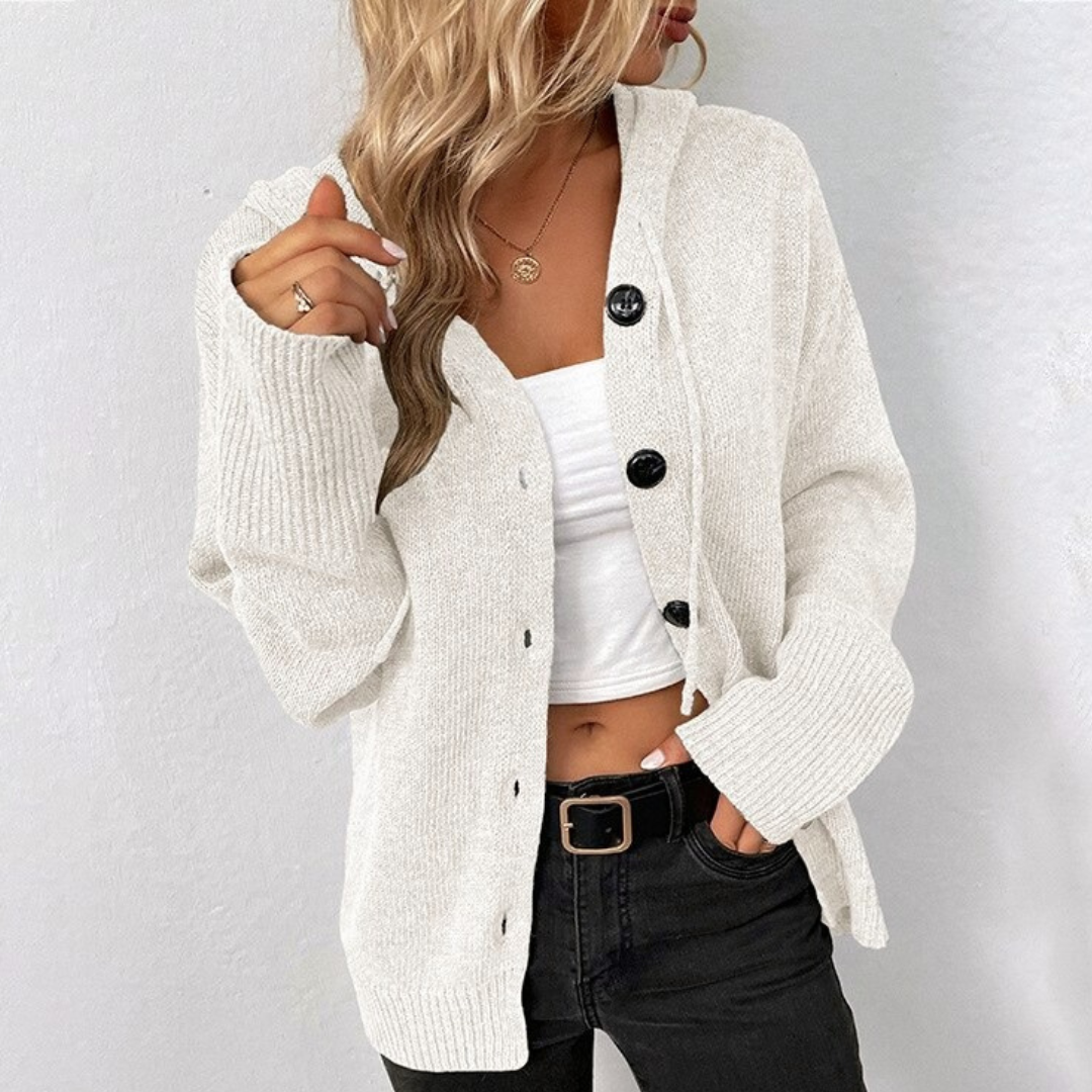 Levoire | Cardigan À Capuche Pour Femme - Chaud Blanc