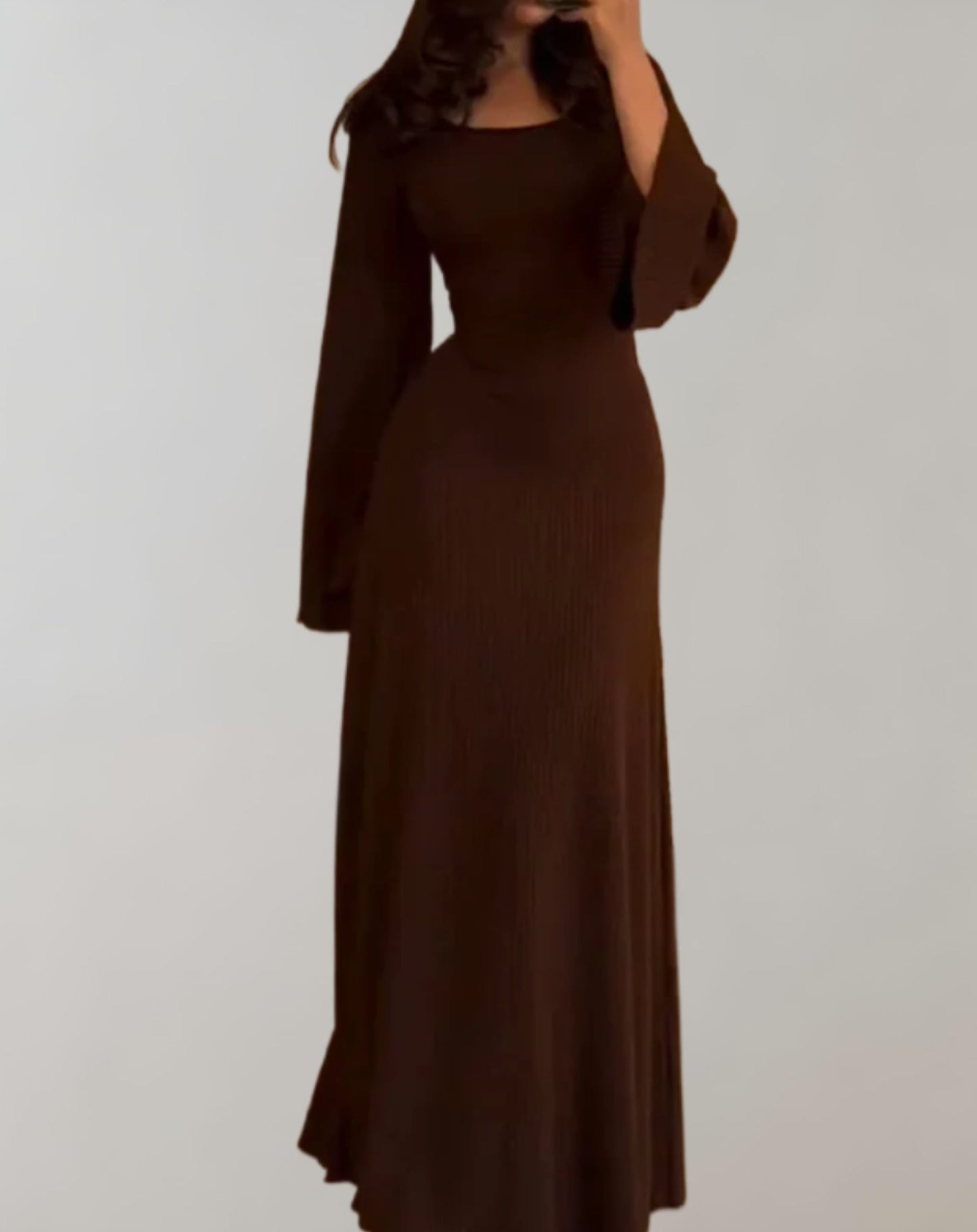 Levoire | Robe D'Été Légère À Encolure En V Style Décontracté Braun