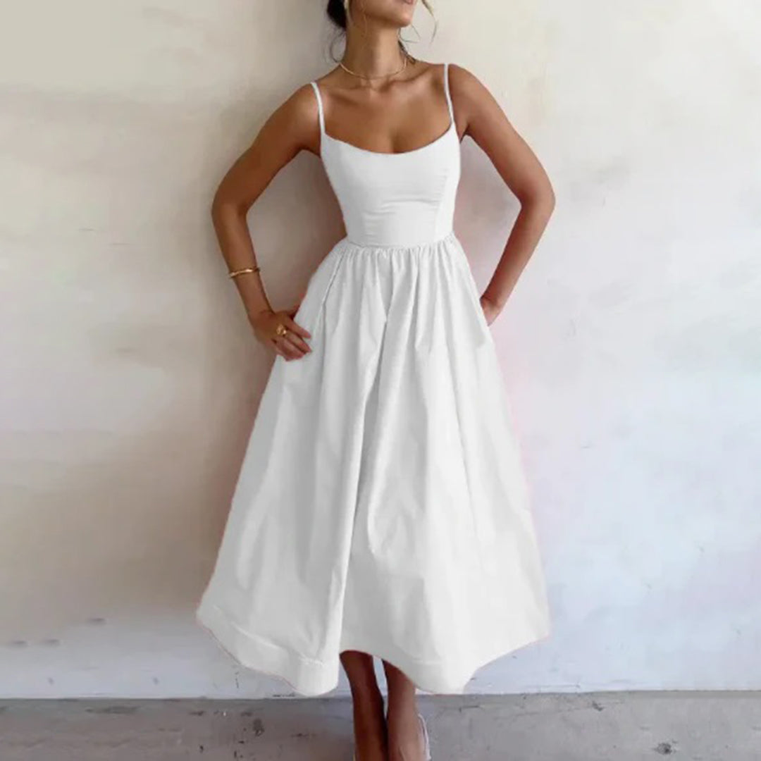 Levoire | Robe midi d'été élégante Blanc