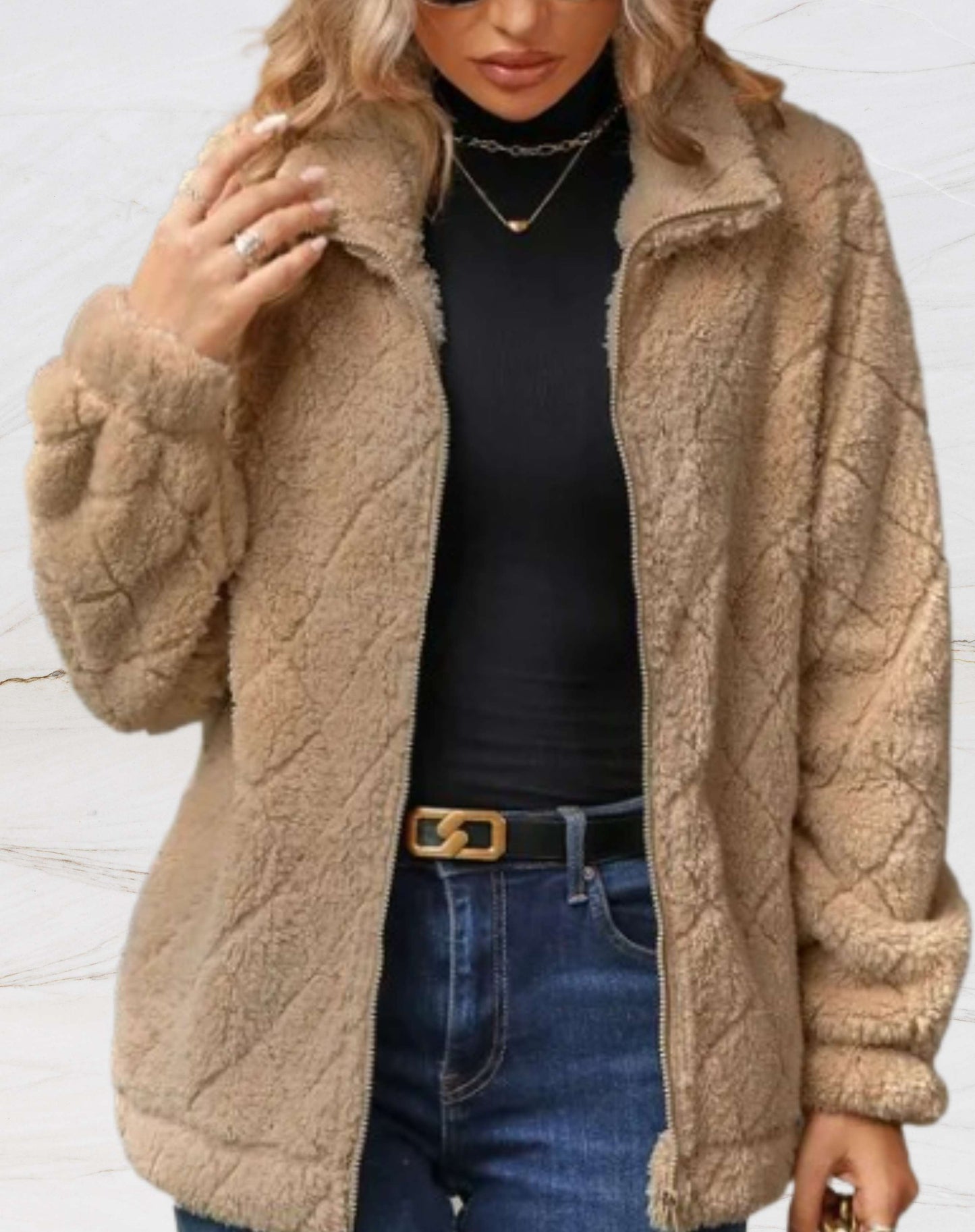 Levoire | Pull Col Montant À Mailles Fines marron