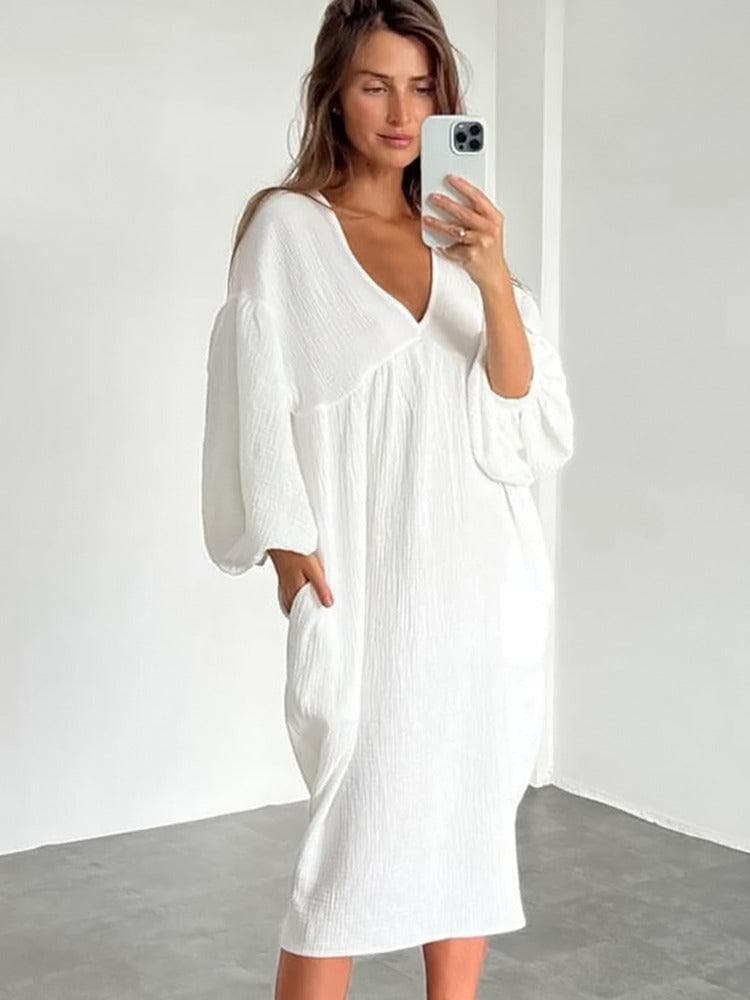 Levoire | Robe longue à col en V Blanc