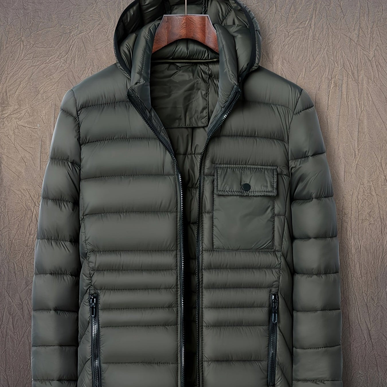 Levoire | Veste À Capuche À Manches Longues Avec Zip Et Poches vert armée