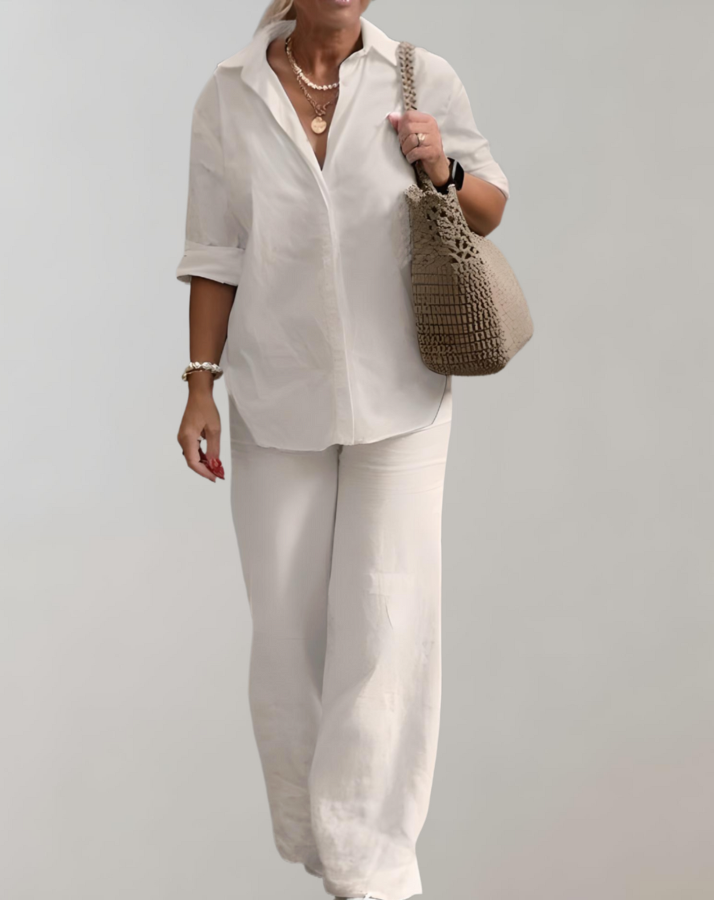 Levoire | Ensemble Co-Ord À Deux Pièces Tenue Décontractée Élégante Beige