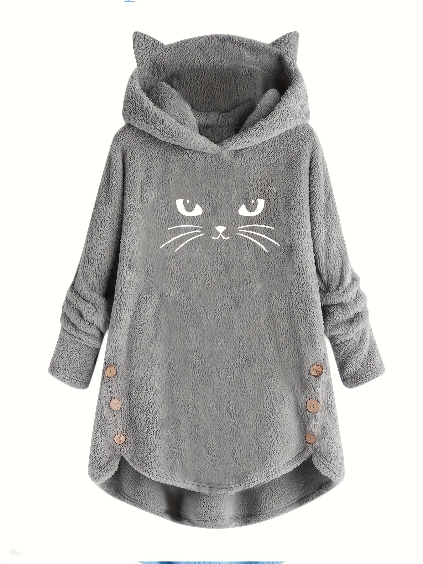 Levoire | Sweat-Shirt Doux Avec Motif De Chat gris