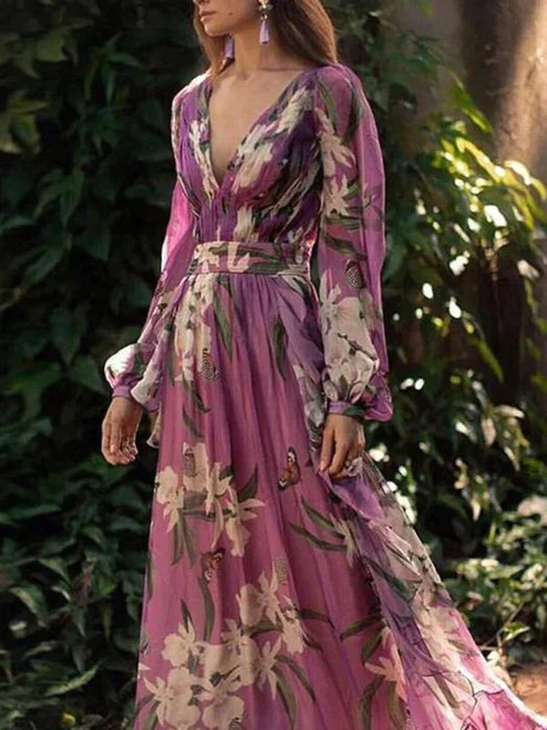 Levoire | Robe À Motif Floral En Maxi Longueur